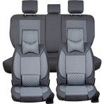 AG Store peugeot 307 Uyumlu Yarı Deri Oto Koltuk Kılıfı Tam Takım 5li Set (Elite Seri) Füme