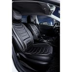 AG Store toyota Corolla Yeni Uyumlu Yarı Deri Oto Koltuk Kılıfı Ön-Arka Set Roma Series Siyah-Beyaz - Siyah - Beyaz