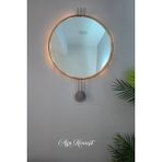 AGA KONSEPT LED li AMEDİ Ayna GÜMÜŞ / Krom Rengi 60 cm Dekoratif Hol Koridor Duvar Salon Makyaj Aynası