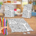 Ağaç Dalında Baykuş Boyama Puzzle Tablo