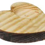 Ağaç Kütük Tealight Mumluk Kalp Naturel 1 Adet