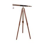 Ağaç Tripod Ayaklı Eskitme Pirinç Teleskop 160CM