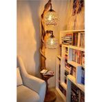 Ağaçkakan Design Ağaçkakan Doğal Ağaç Lambader Prag Ceviz Renk Ahşap Malzeme Aşağı Işık Özelliği ile Şık