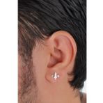 Agai Silver Fleur de Lis Zambak Model Gümüş Erkek Küpe