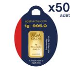 AgaKulche 1 gr 50 Adet 24 Ayar 995.0 Külçe Altın
