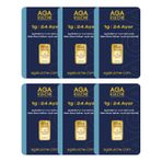 AgaKulche 1 Gram 995 24 Ayar 6 Adet Külçe Altın