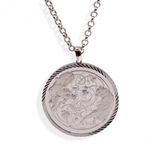 AgaKulche 1 Ons Silver 14 Ayar Kalemli Çerçeve Altın Kolye