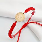AgaKulche 22 Ayar 3.5 gr Yarım Altınlı Kırmızı İpli Bileklik
