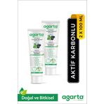Agarta 2 Adet Doğal Florürsüz Hindistan Cevizi Özlü Aktif Karbonlu Diş Macunu 100 ml