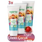 Agarta 3x75 ml Doğal Florürsüz Çocuk Florürsüz Çilekli Diş Macunu