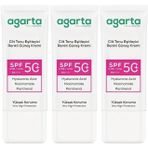 Agarta Cilt Tonu Eşitleyici 3x50 ml Renkli Kapatıcı Etkili SPF+50 Güneş Kremi