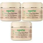 Agarta Doğal 3x150 ml Yeşil Kil Yüz Maskesi