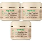 Agarta Doğal 3x150 ml Yeşil Kil Yüz Maskesi