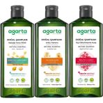 Agarta Doğal Şampuan 400 ml Kepek Karşıtı - Ardıç Katranı,keratin - Saç Dökülmesine (3 Lü Karma Set)
