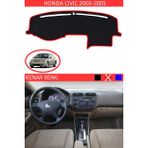 Agarta Honda Civic Vtec2 2003-2005 Için Uygun Torpido Koruma Halısı Siyah Kenar Renk Kırmızı