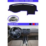 Agarta Honda Civic Vtec2 2003-2005 Için Uygun Torpido Koruma Halısı Siyah Kenar Renk Mavi