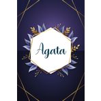 Agata: Taccuino personalizzato con il nome Agata | Regalo di compleanno per moglie, mamma, sorella, figlia ... | Foglie blu | 110 pagine a righe, Piccolo formato 6x9 pollici (15,24 x 22,86 cm)