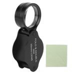 Agatige Büyüteç, Cam Lens Büyüteç, Takı Antika Porselen Tanımlama için Temizleme Bezi ile Katlanır Büyüteç