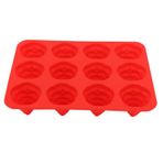 Agatige Noel Ağacı Şekilli Muffin Cupcake Yapışmaz Tava Ev için Kendin Yap Pişirme Aracı Kırmızı 35x26,4x8,3 cm 12 Izgara Silikon Cupcake Kek Kalıbı