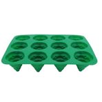 Agatige Noel Ağacı Şekilli Muffin Cupcake Yapışmaz Tava Ev için Kendin Yap Pişirme Aracı Yeşil 35x26,4x8,3 cm 12 Izgara Silikon Cupcake Kek Kalıbı