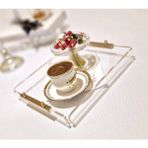 Agb Trend Agbtrend Gold Tray -S- Dekorasyon ve Sunum Tepsisi - Şeffaf
