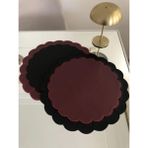 AGBTREND 2 Adet Özel Tasarım Dilimli 2 Renkli Suni Deri Nakışlı Supla Lüks Amerikan Servisi 40CM - Bordo - Siyah