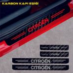 Agdeniz Citroen C4 Için Uyumlu Aksesuar Oto Kapı Eşiği Sticker Karbon 4 Adet - Standart - Beyaz
