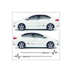 Agdeniz Dacıa Duster Için Uyumlu Aksesuar Yan Şerit Oto Ritim Sticker - Standart - Siyah