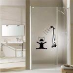 Agdeniz Duştan Korkan Kedicik Silüetli Dekoratif Banyo Siyah Standart Çıkartma Etiket Duşakabin Sticker