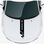 Agdeniz Honda Jazz Için Uyumlu Aksesuar Oto Kaput Şerit Sticker - Standart - Siyah