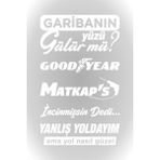 Agdeniz Oto Arka Cam Sticker Model 58 Beyaz 20*33 cm - Standart - Siyah