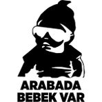 Agdeniz Siyah 24x16 cm Oto Arka Cam Sticker Arabada Bebek Var