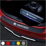 Agdeniz Skoda Favorit Için Uyumlu Aksesuar Oto Bagaj ve Kapı Eşiği Sticker Seti Karbon - Standart - Beyaz