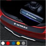 Agdeniz Suzuki Vitara Için Uyumlu Aksesuar Oto Bagaj ve Kapı Eşiği Sticker Seti Karbon - Standart - Beyaz