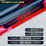 Agdeniz Tata Marina Için Uyumlu Aksesuar Oto Kapı Eşiği Sticker Karbon 4 Adet - Standart - Beyaz