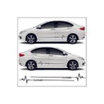 Agdeniz Volkswagen Caddy Için Uyumlu Aksesuar Yan Şerit Oto Ritim Sticker - Standart - Siyah