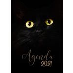 Agenda 2021: Agenda annuel format XL (A4 21 x 29,7cm) | Semainier de janvier à décembre pratique | De l'espace pour noter vos projets, vos missions, ... | Illustration yeux de chat noir hypnotiques
