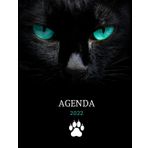 Agenda 2022: Hebdomadaire/Mensuel professionnel/familiale/scolaire- Format A4-1 semaine sur 2 pages - Journal de priorités- Planificateur de repas et workout-Couverture Noir Chat mystérieux