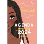 Agenda 2024 Semainier Du 1 Janvier au 31 Décembre Orange avec Mots "Réussite, Paix, Persévérance, Succès, Amour, Force, Joie"| Planificateur Semainier ... et Son Format de 15 x 22 cm de 226 Pages