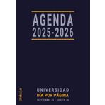Agenda 2025 2026 Dia por Pagina A4 Español: Universidad , Año Escolar y Académico 25–26 , De Septiembre a Agosto , Para Estudiante Universitario con Horas , Grande , Azul