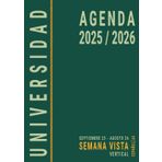 Agenda 2025 2026 Semana Vista A4: Grande , Universidad Escolar , De Septiembre a Agosto para Estudiante Universitario , Planificador Semanal con Horas y Lista de Tareas , Español , Verde