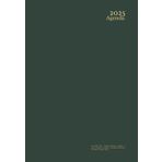 Agenda 2025 a5: Verde - Semana Vista - Vertical Con Horas - Español - 12 Meses - Pequeña - De Bolsillo - Tapa Blanda Sin Espiral - Sin Anillas - Hombre, Mujer.