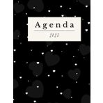 Agenda 2025 con planificador mensual, semanal y diario. Enero a diciembre. Blanco y .