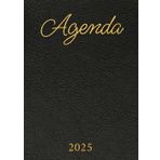 Agenda 2025: Cuero y Dorado | Planificador semanal (una semana por dos páginas) | Tamaño A5 | 15x21 cm | Planificación vertical por columnas | Organizador con horario