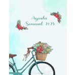 Agenda 2025 semana vista vertical a4 con horas: Planificador 12 meses vista semanal. Libro de citas con fecha y horario y espacio para notas y objetivos. Cuaderno español 365 dias