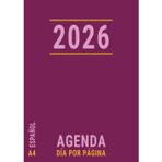 Agenda 2026 Día por Página A4: Profesional con Horas , Grande , Anual Enero a Diciembre , Oficina , Rosa para Mujer