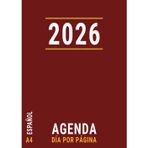 Agenda 2026 Dia por Pagina A4 Español: Planificador Profesional para Oficina con Horas de Enero a Diciembre , Roja