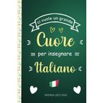 Agenda del Docente 2023 2024: Idee regalo per maestra italiano | Registro del professore 2023 2024 settimanale | Pianificatore una settimana in doppia ... | da agosto 2023 a luglio 2024 | a5 | verde