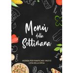 Agenda per pianificare i pasti e lista della spesa: Menù della Settimana | 52 Settimane | Cover Lavagna