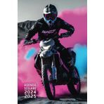 Agenda scolaire 2024-2025 Motocross: Garçon - Collège, lycée, étudiant - 2 jours par page - Format 15,24 x 22,86 cm - Moto cross, enduro, freestyle - Mod. noir & blanc